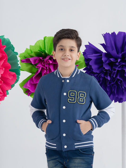 Premium Blue Color-Blocking Boys Jackets