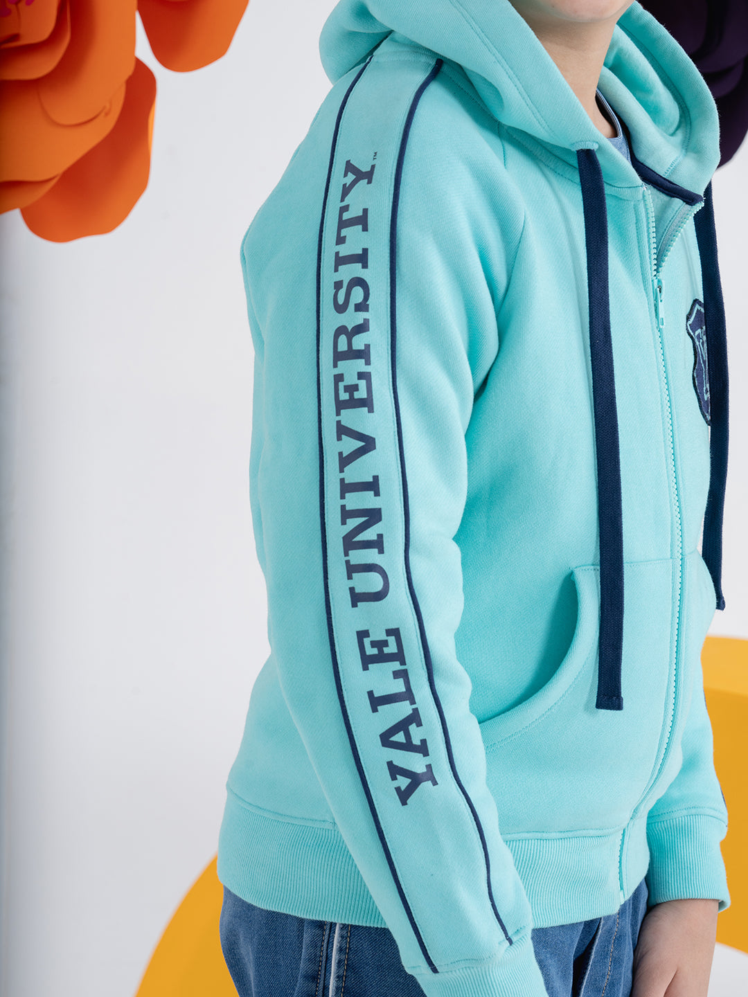 Boys Sky Blue Hoodie With Kangaroo Pockets