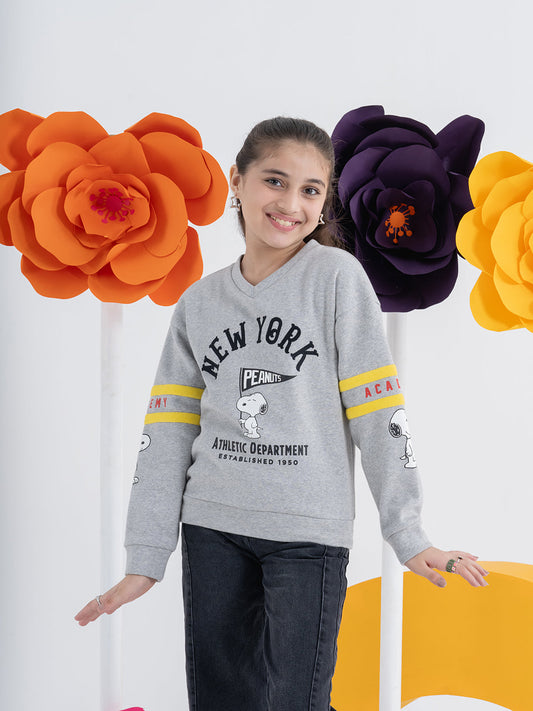 Peanut Girls Casual Sweatshirt With Contrast Patch