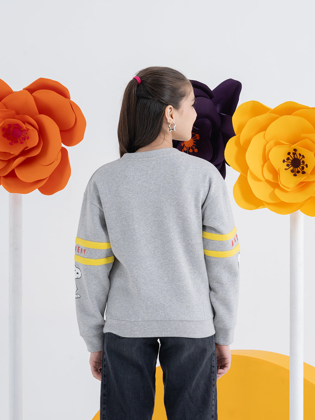 Peanut Girls Casual Sweatshirt With Contrast Patch