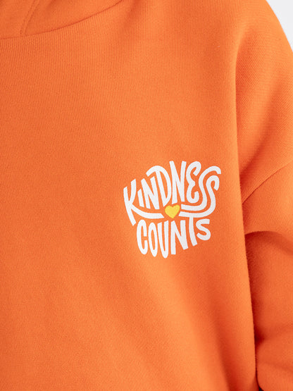 Orange Hoodie with Contrast Piping