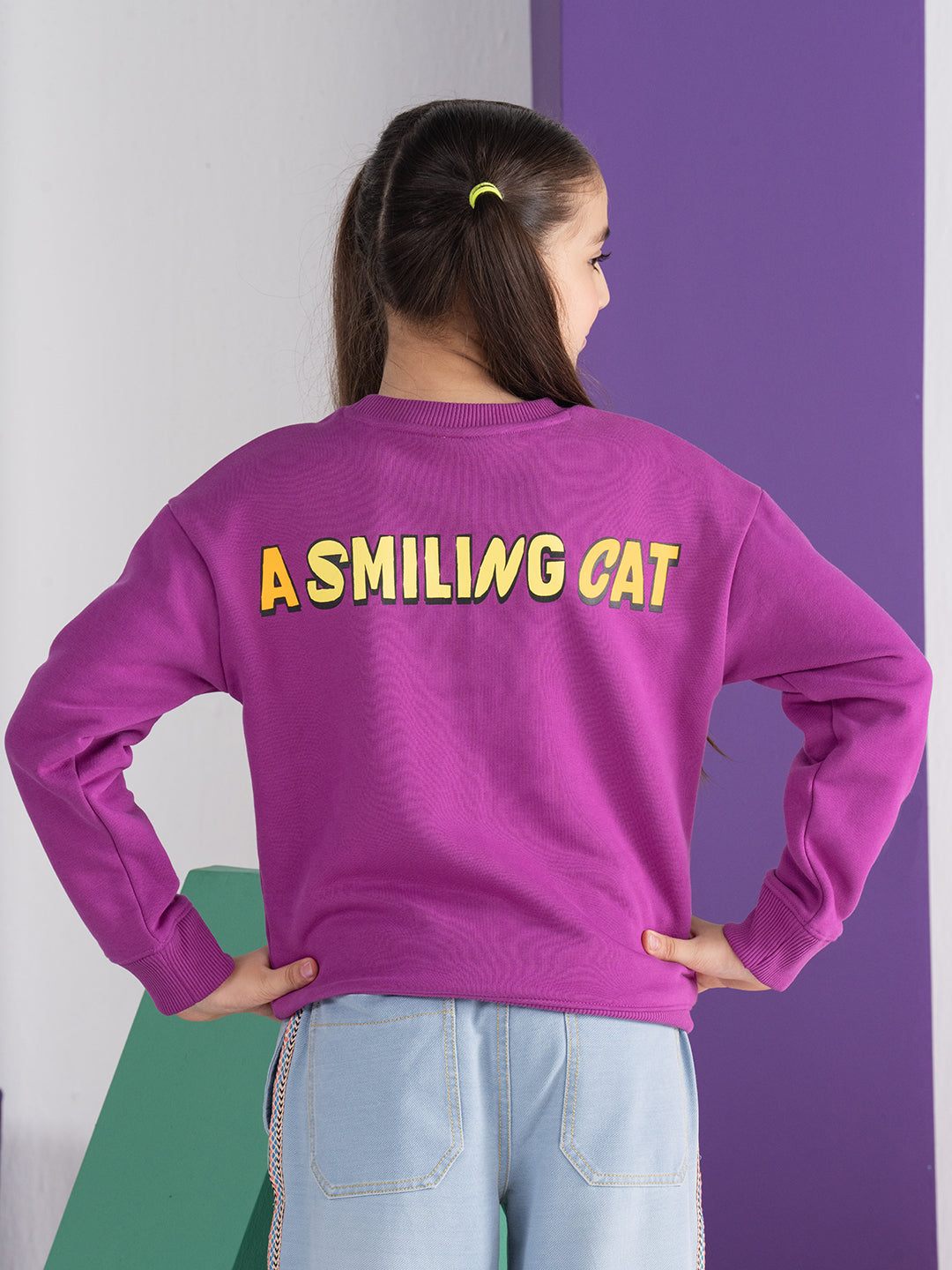 Garfield Purple Printed Sweatshirt