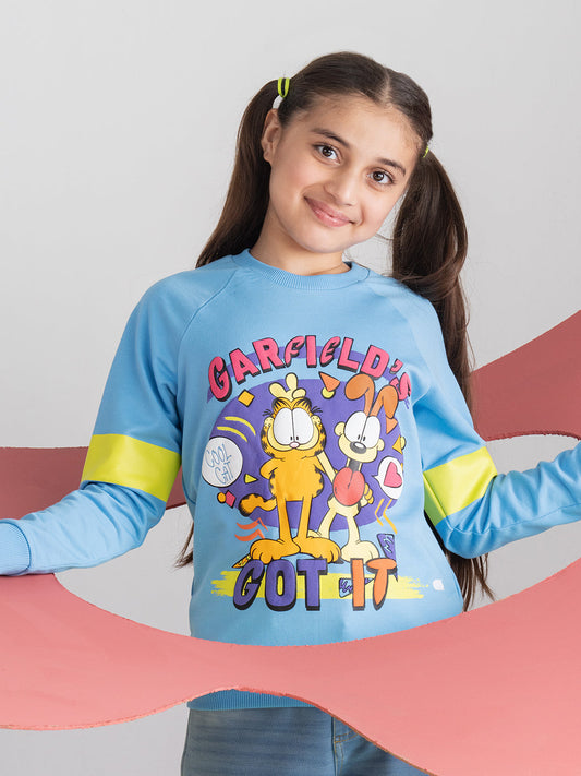 Blue Garfield Printed Sweatshirt