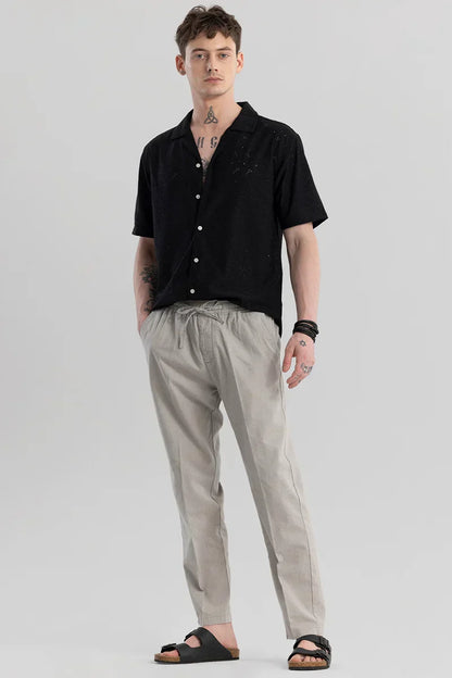 Wafty Grey Linen Trousers