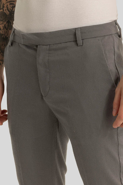 Yann Grey Plain Slim Fit Trousers