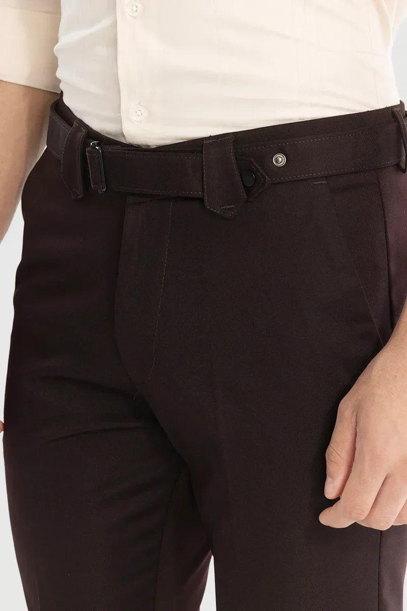 Dark Brown Slim Fit Trousers