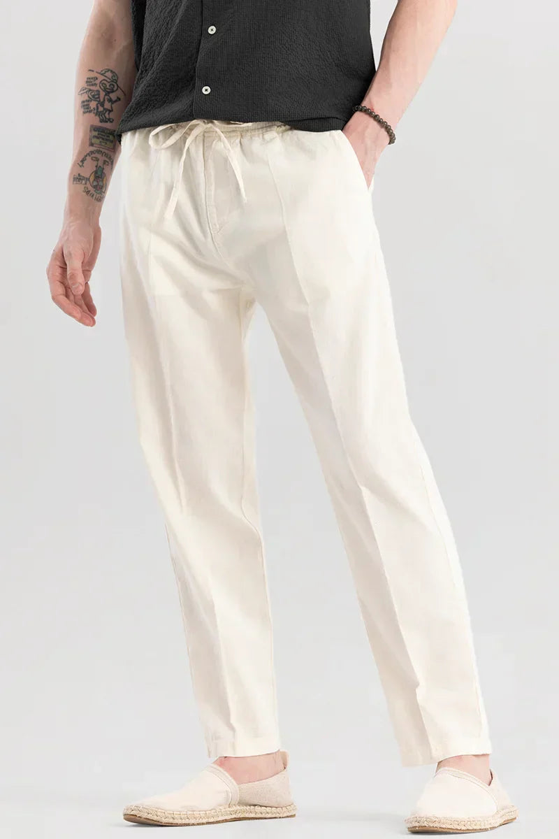 Wafty Cream Linen Trousers