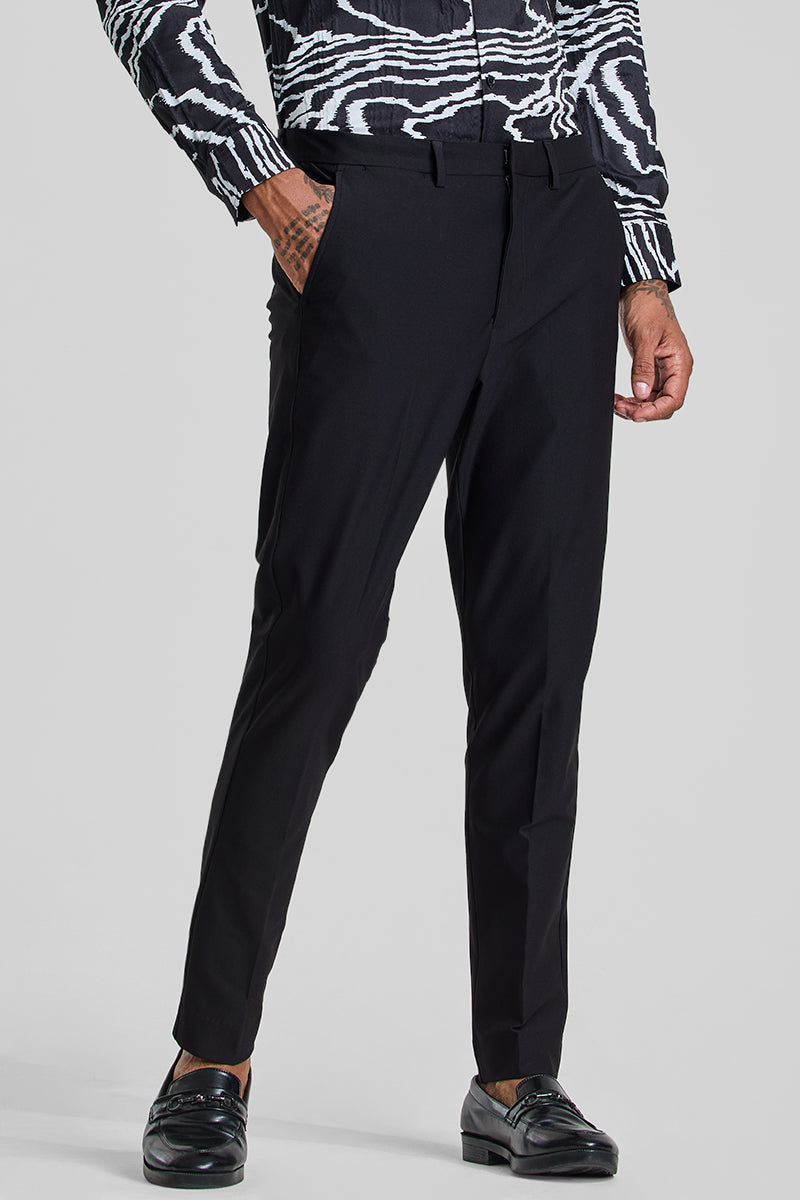 Black Slim Fit Stretch Trousers