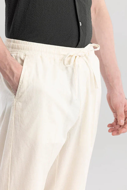 Wafty Cream Linen Trousers