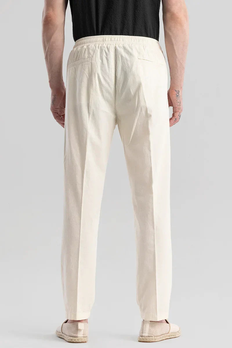 Wafty Cream Linen Trousers