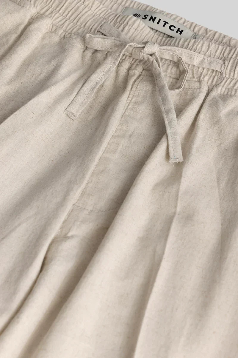 Wafty Beige Linen Trousers