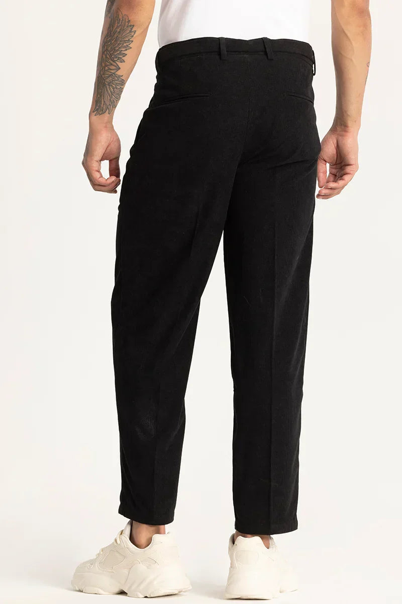 Black Corduroy Korean Trousers