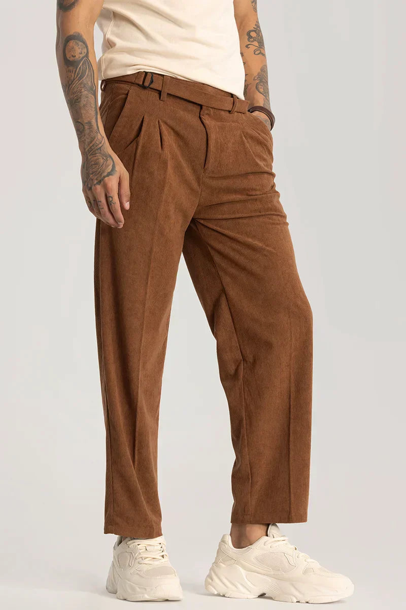 Brown Corduroy Korean Trousers