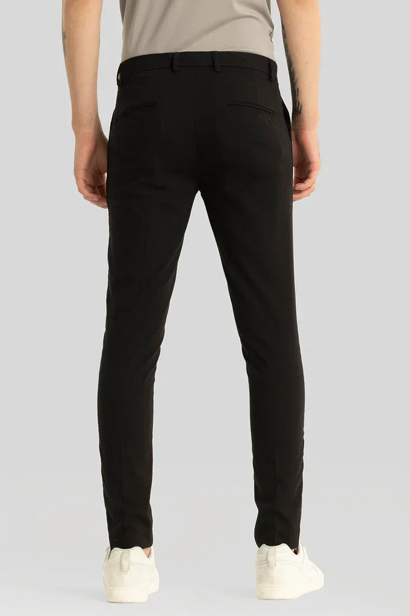 Yann Black Plain Slim Fit Trousers