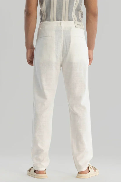 White Plain Baggy Fit Trousers