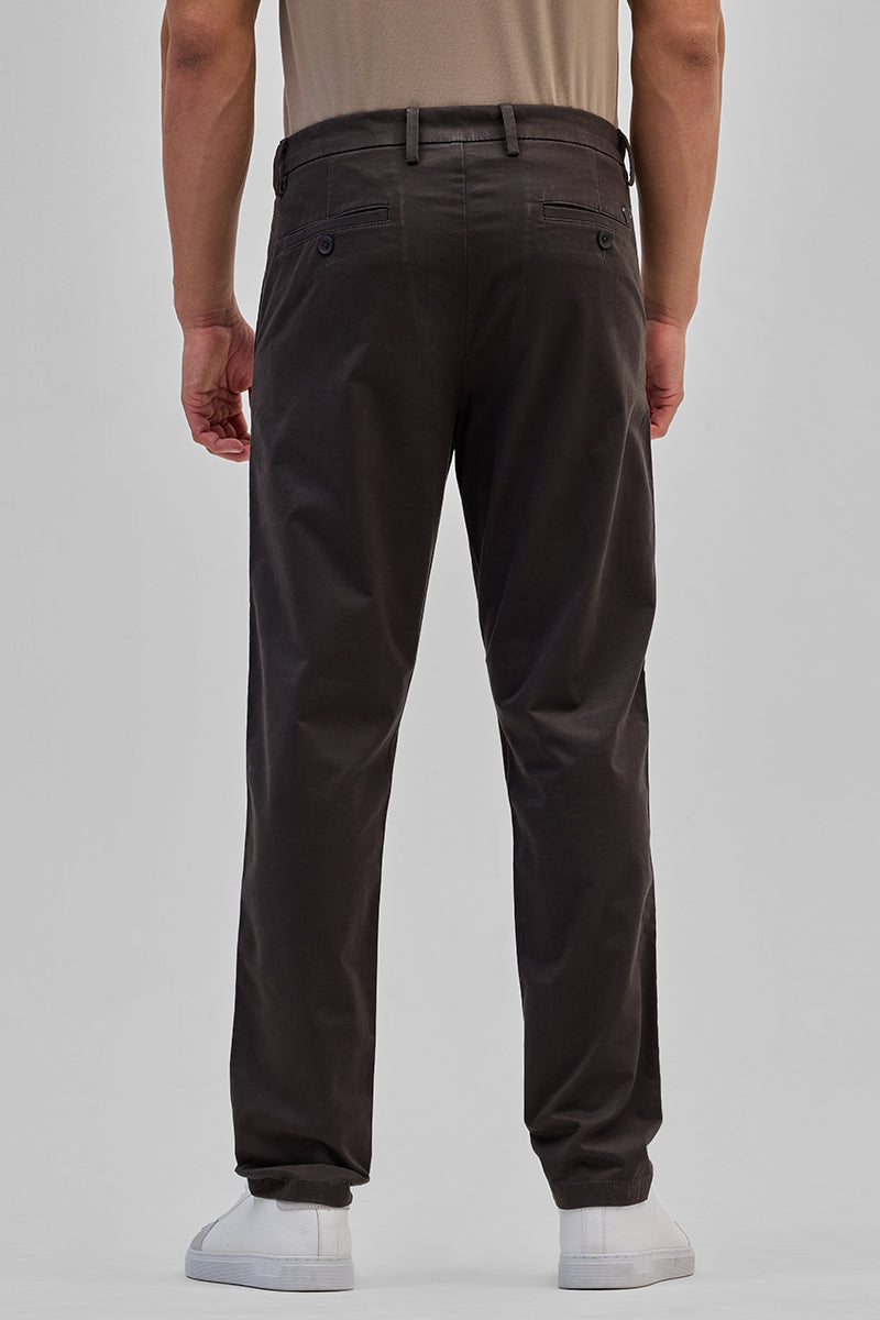 Dark Brown Slim Fit Trousers