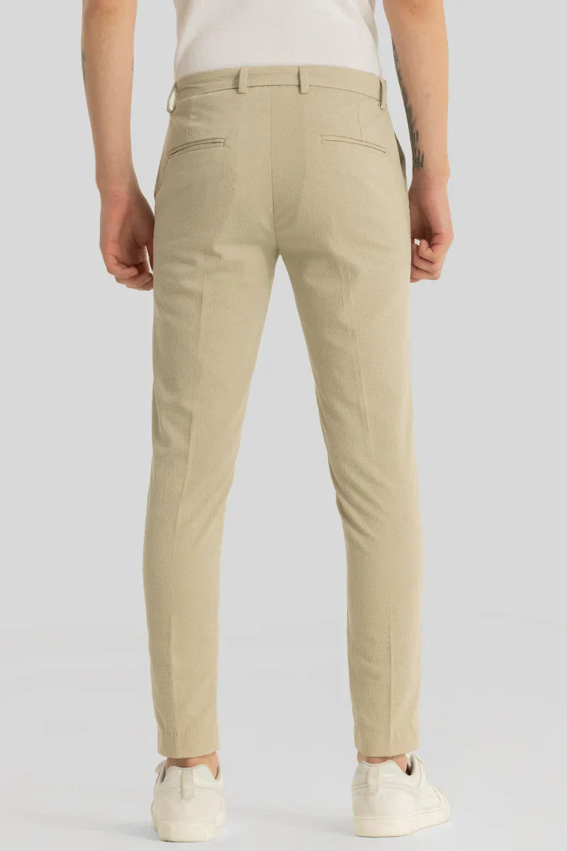 Yann Nude Plain Slim Fit Trousers