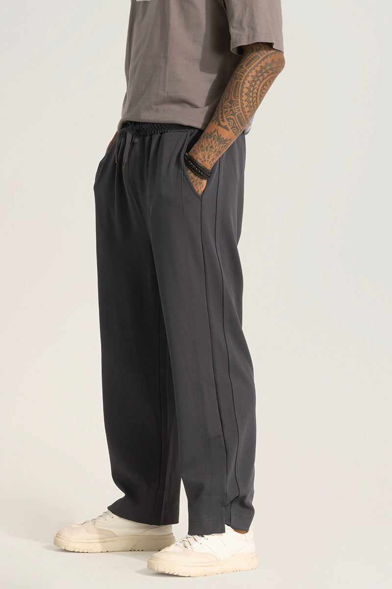 Dark Grey Slit Ankle Pants