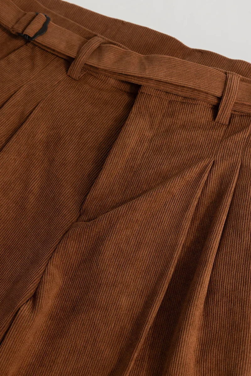 Brown Corduroy Korean Trousers