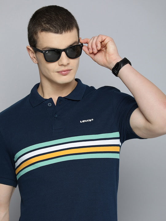 Men's Striped Polo T-shirt