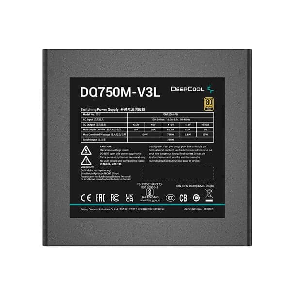 DEEPCOOL DQ750M-V3L 750W 80 + Gold Fully Modular ATX 2.0 Power Supply