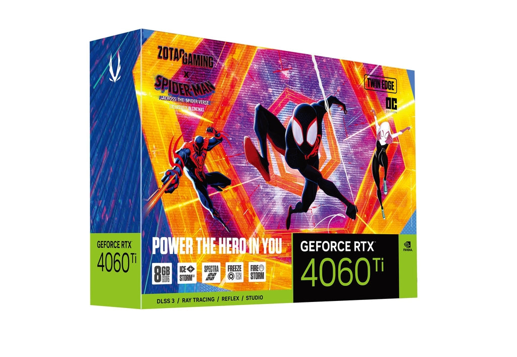 ZOTAC Gaming GeForce RTX 4060 Ti Twin Edge OC 8GB Spider-Man Across The Spider-Verse Bundle Nvidia Graphic Card